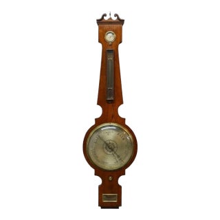 Traditional Mercury Banjo Shaped Rosewood Barometer Unsigned C1880 For Sale