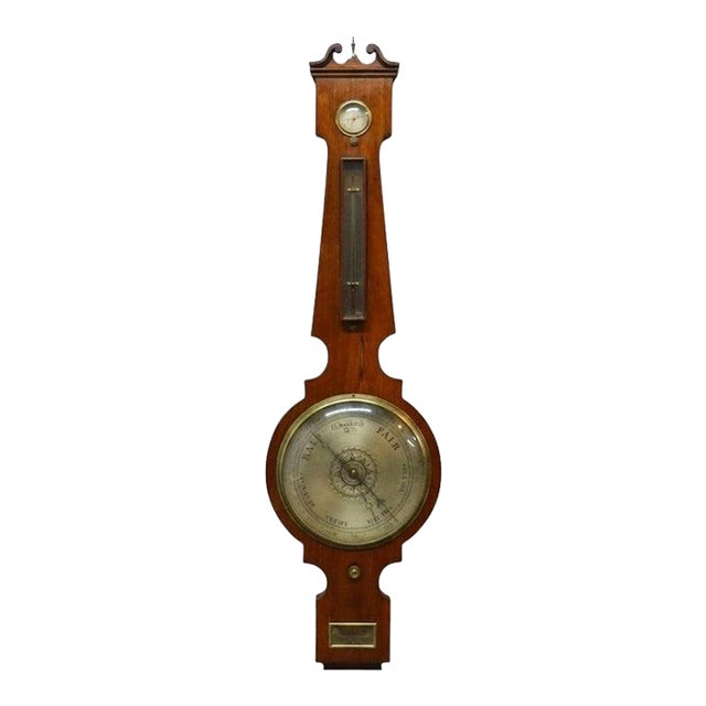 Traditional Mercury Banjo Shaped Rosewood Barometer Unsigned C1880 For Sale