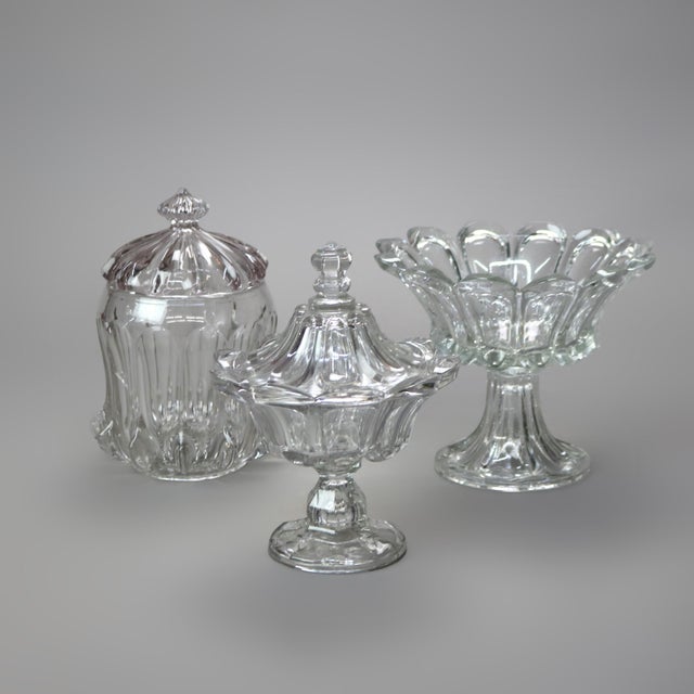 19th Century Antique Pressed Glass Pieces- 3 Pieces For Sale - Image 4 of 12