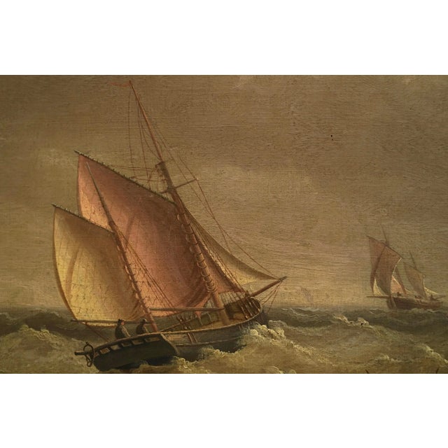 19th Century Oil on Canvas by Henry Moore Titled "A Breezy Day in the Channel" For Sale - Image 4 of 13