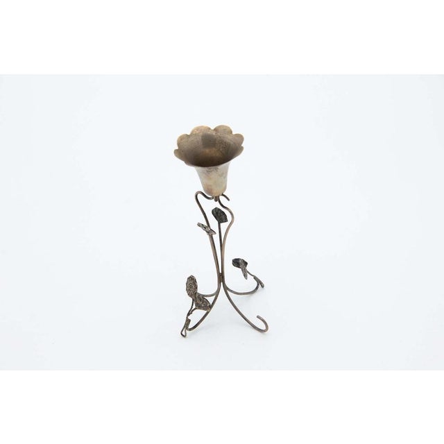 Silver Toothpick Holder with Flower-Shaped Chalice For Sale - Image 4 of 4