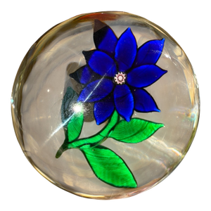 Antique 19c New England Glass Company Poinsettia Paperweight