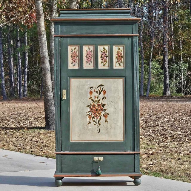 Authentic Marriage/Bridal Wardrobe | 5 Hand-Painted Panels | Exceptional Patina This is an extraordinary example of Early...