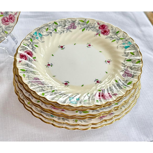 Minton English Fine Bone China Plates - Set of 7 For Sale In New York - Image 6 of 11