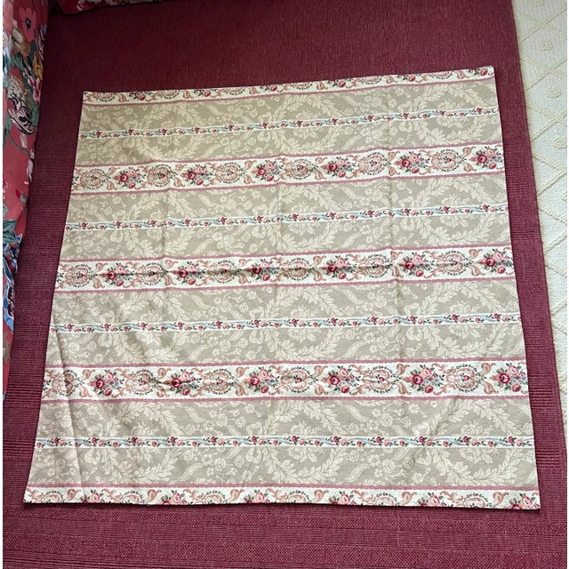 1990s 1990s French Country Style Patterned Tablecloth/Square Topper 52” X 52” For Sale - Image 5 of 5