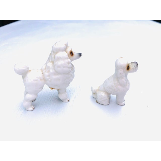 French Vintage Bone China French Poodle Figurines- Set of 2 For Sale - Image 3 of 6