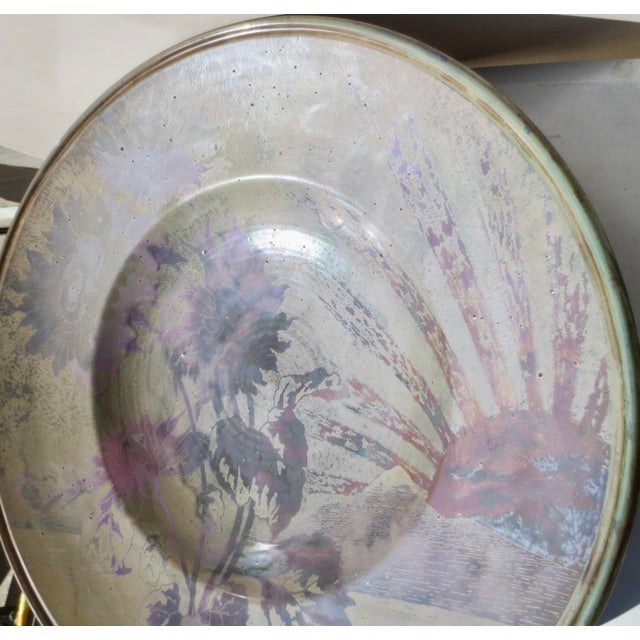 Clément Massier (1844-1917) Massive Luniville Floral Charger 24" Diameter Circa 1890 For Sale - Image 12 of 18