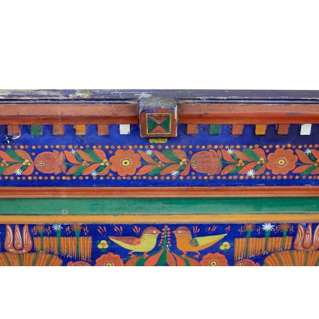 19th Century Folk Art Hand Painted Corner Seat For Sale - Image 5 of 11