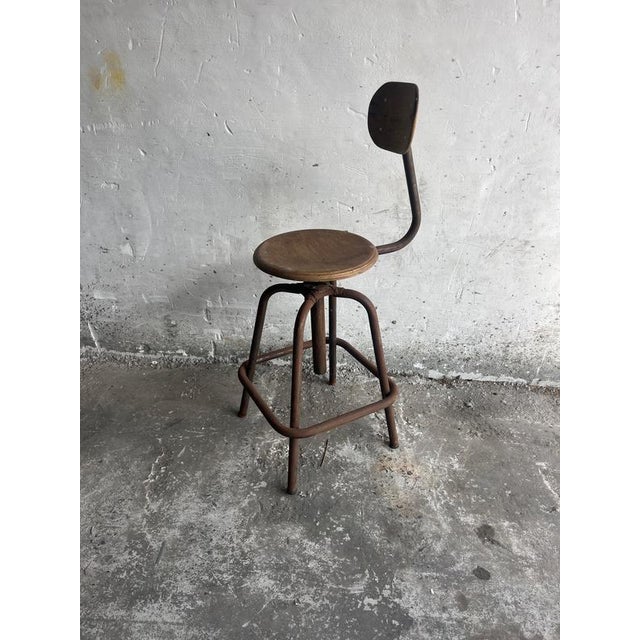 Metal Industrial Adjustable Workshop Stool, 1930s For Sale - Image 7 of 7