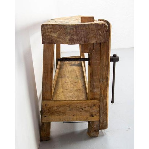 Wood Vintage French Beech Console Table, 1960s For Sale - Image 7 of 18