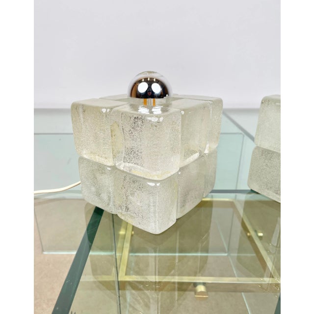 Murano Glass Cube Lamps by Albano Poli for Poliarte, Italy, 1970s, Set of 2 For Sale - Image 13 of 17