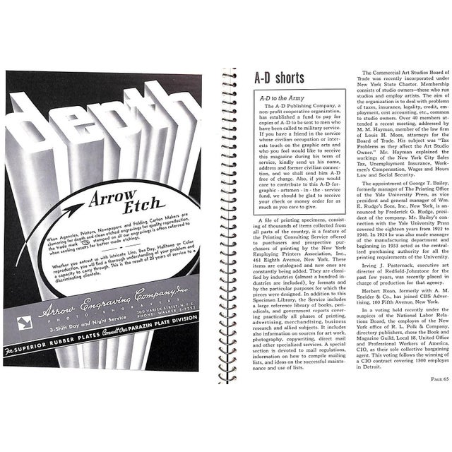 White "A-D an Intimate Journal of Art Directors and Production Managers" June-July 1941 Leslie, Robert L. & Seitlin, Percy [Co-Editors] For Sale - Image 8 of 12
