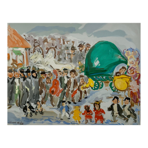 Mane KatzColorful Russian French Judaica Jewish Shtetl Wedding Lithograph Mourlot Paris, 1966