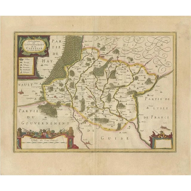 Antique Map of the Region of Hauts-De-France by Hondius, 1630 For Sale - Image 5 of 5