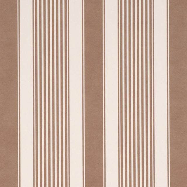 Sample - Schumacher Summerville Stripe Wallcovering In Umber For Sale In New York - Image 6 of 6