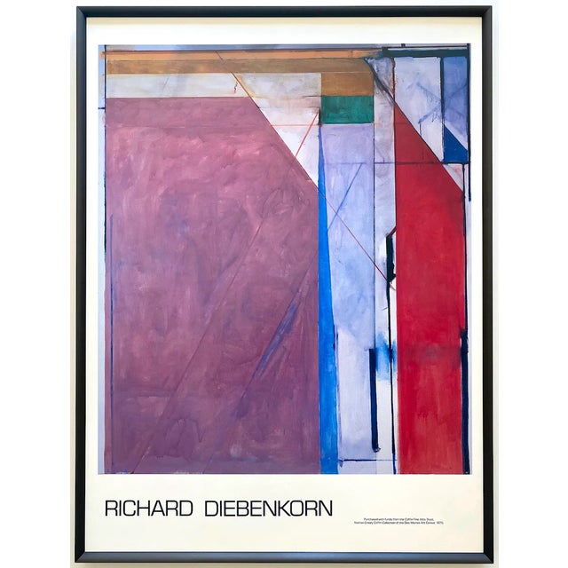 Richard Diebenkorn Vintage 1975 Abstract Expressionist Lithograph Print Large Framed Museum Poster " Ocean Park No. 70 " 1974 For Sale - Image 13 of 13