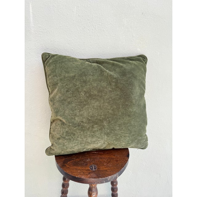 Mid 20th Century Vintage Tropical Palm Tapestry & Velvet Throw Pillows Cushions, Set of 3 — Coastal Boho For Sale - Image 5 of 11
