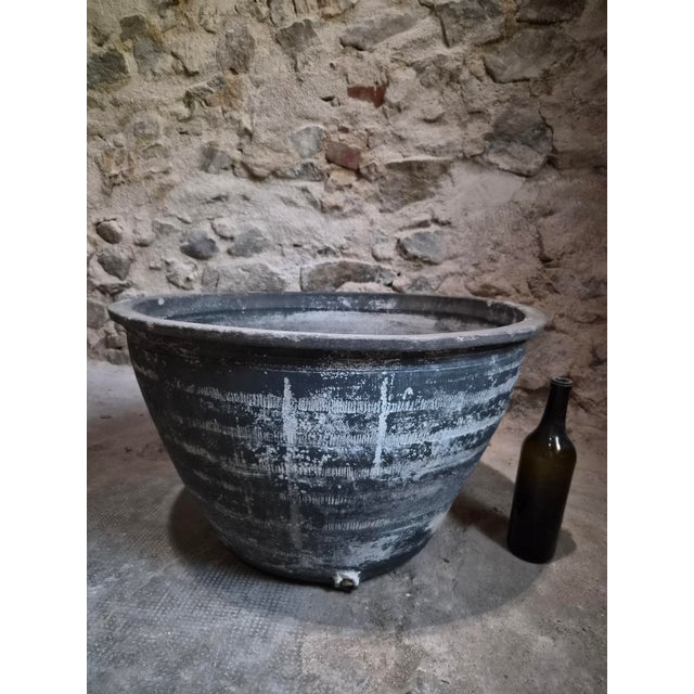 Ceramic Antique French Rustic Terracotta Wash Trough, Auvergne, 19th Century For Sale - Image 7 of 18