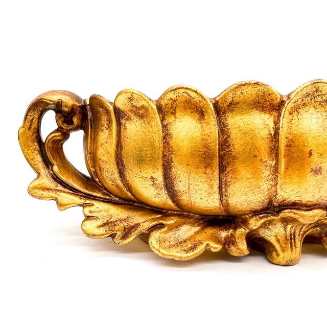 Russel Wright Mid Century Russel Wright for Freeman McFarlin Gilt Centerpiece Bowl / Jardiniere / Planter — Hollywood Regency / Mid-Century For Sale - Image 4 of 12