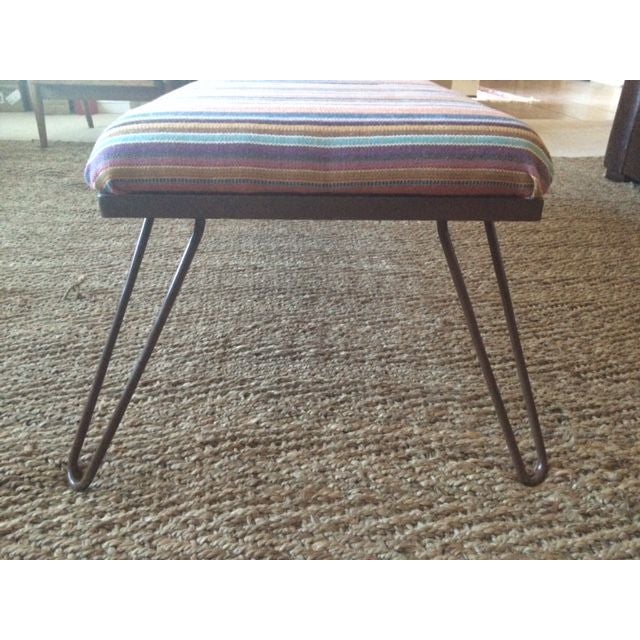 Upholstered Bench with Hairpin Legs Chairish