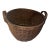 19th-Century Antique Splint Wood Round Basket With Handles For Sale