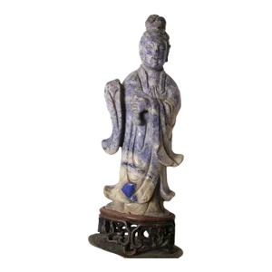 Late 20th Century Blue Hardstone Sculpture Figure
