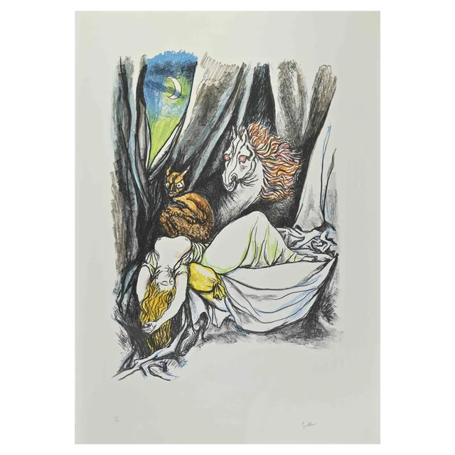 Renato Guttuso, Homage to Heinrich Fuseli, Lithograph, 1980s For Sale