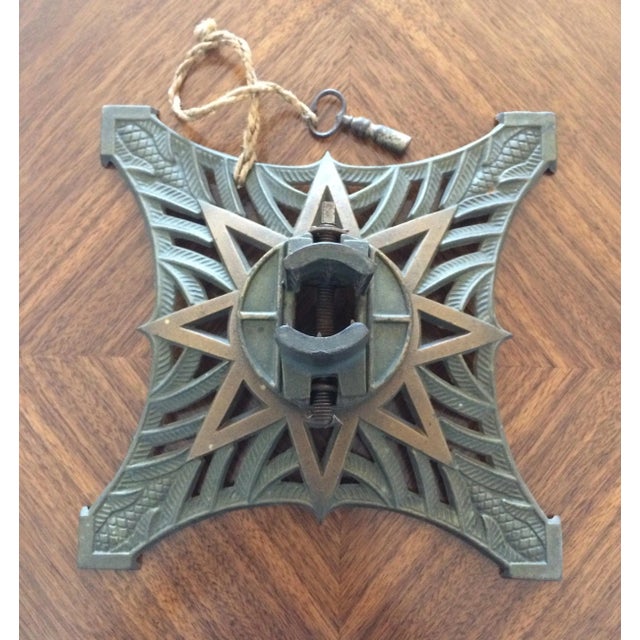 Green Handcrafted Cast Iron French Art Deco Tree Stand For Sale - Image 8 of 10