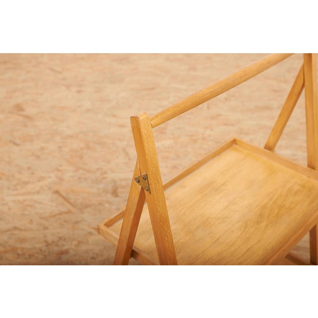 Magazine Rack in Beech Wood, Switzerland, 1970 For Sale - Image 4 of 12