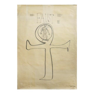 1981 Czech Theatre Poster, "Faust" at the National Theatre (Josef Flejsar) For Sale