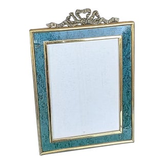 Vintage Frame Burnes of Boston Green Marbled Print and Golden Ormulu Trim For Sale