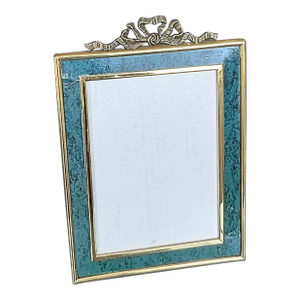 Vintage Frame Burnes of Boston Green Marbled Print and Golden Ormulu Trim