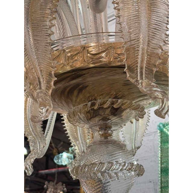 Large Scale Italian Murano Glass Venetian Style Chandelier For Sale - Image 4 of 8