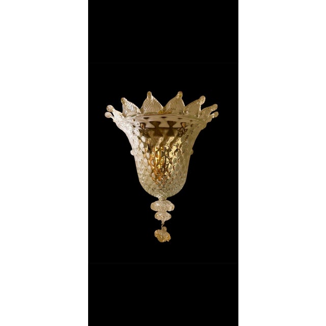 Exceptional Barovier & Toso wall lighting large mixte gold glass Murano with gilet gold metal structure. The Design and...