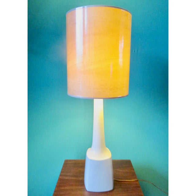 Stone Danish Tall Table Lamp in White Stoneware, 1965 For Sale - Image 7 of 7