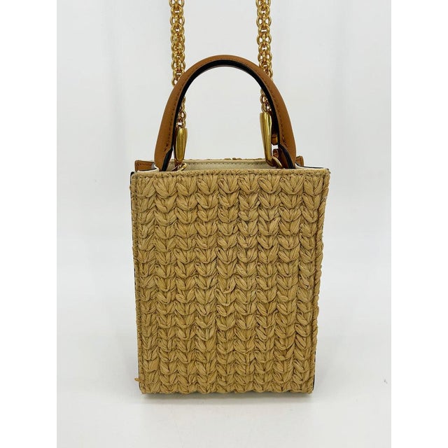 Contemporary Mid 20th Century Valentino Vlogo North South Raffia Pouch For Sale - Image 3 of 10
