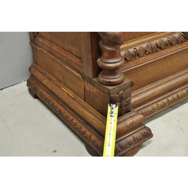 Antique Renaissance Revival Oak Wood Spiral Barley Twist Jelly Liquor Cabinet For Sale - Image 16 of 18