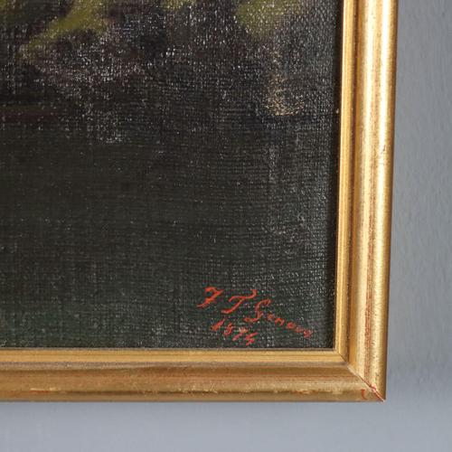 Mountain Landscape with Figures, 1874, Oil on Canvas For Sale - Image 9 of 11