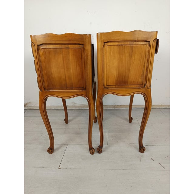 Wood Louis XV Bedside Tables, 1970s, Set of 2 For Sale - Image 7 of 16