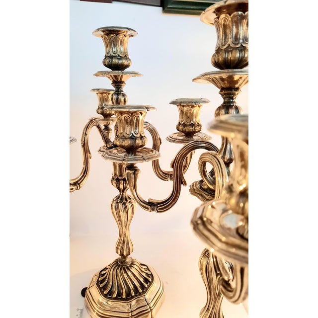 Silver Vintage Candleholders from Christofle, 1940s, Set of 2 For Sale - Image 8 of 10