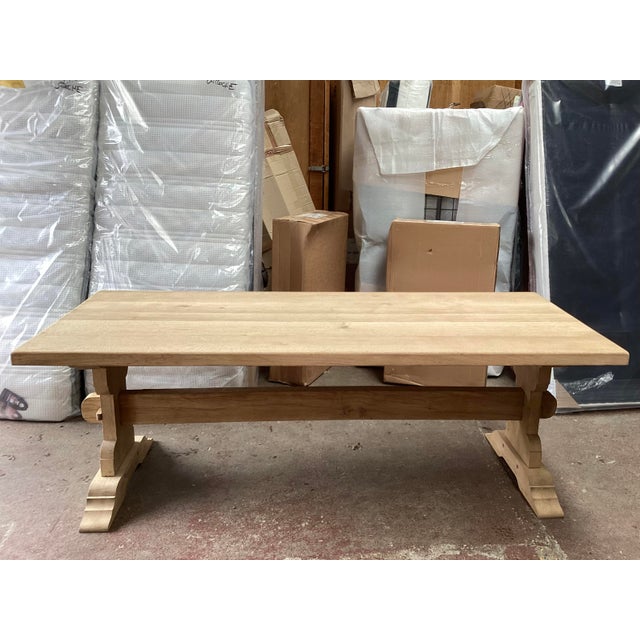 1920s French Weathered Solid Plank Oak Monastery Table For Sale - Image 5 of 13