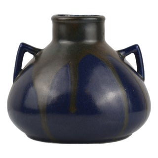 Art Deco Blue Glazed Stoneware Vase by Léon Pointu, France 1920s For Sale