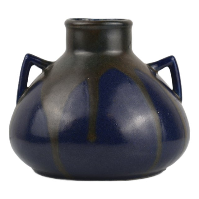 Art Deco Blue Glazed Stoneware Vase by Léon Pointu, France 1920s For Sale