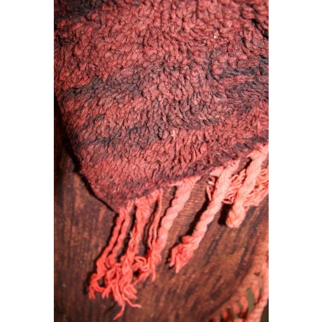 Vintage Moroccan Berber High-Pile Wool Rug in Brown, Plum and Rust, 1970s For Sale - Image 10 of 13
