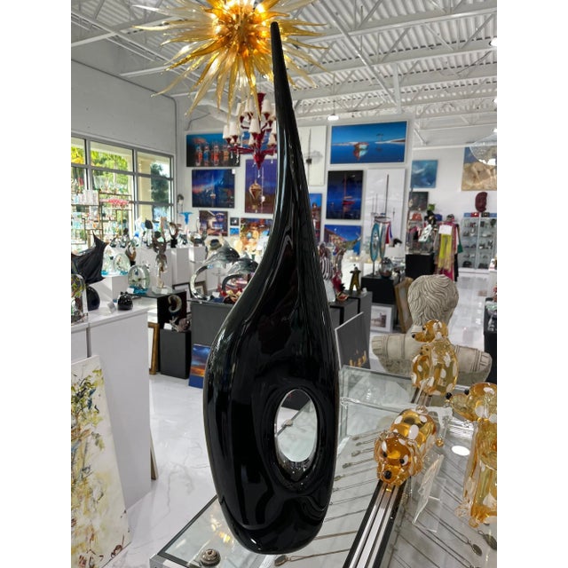 Glass "Black Hole" Murano Glass Vase For Sale - Image 7 of 7