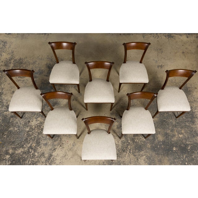 Set of 8 French Directoire Walnut Dining Chairs, Early 19th Century For Sale - Image 4 of 18