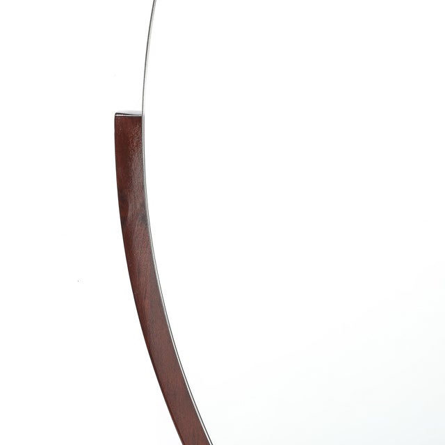Art Deco Art Deco Round Mirror With Walnut & Black Lacquer Half Border Detailing For Sale - Image 3 of 14