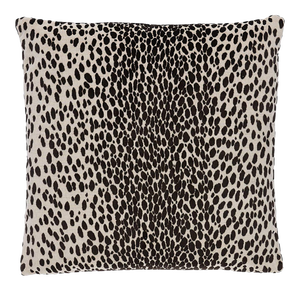 Schumacher Cheetah Velvet 20" Pillow in Java
