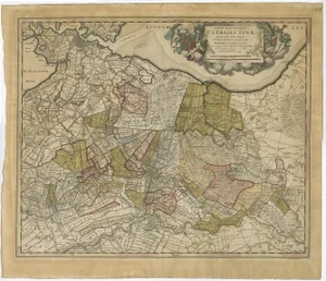 Antique Map of Utrecht in the Netherlands, 1690
