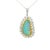 Contemporary 3.86 Carat Boulder Opal Diamond 18k White Yellow Gold Halo Pendant and Necklace For Sale - Image 3 of 7
